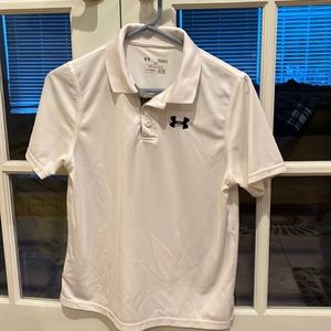 Boys under armor dress shirt . White  size large